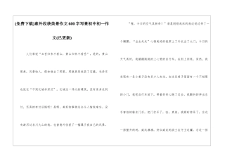 意外收获美景作文600字写景初中初一作文