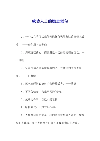 成功人士的励志短句