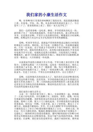 我们家的小康生活作文