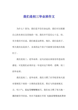 我们是初三毕业班作文
