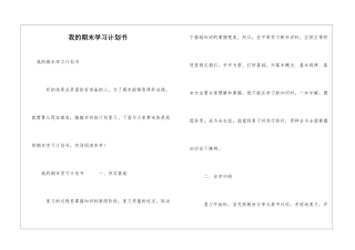 我的期末学习计划书