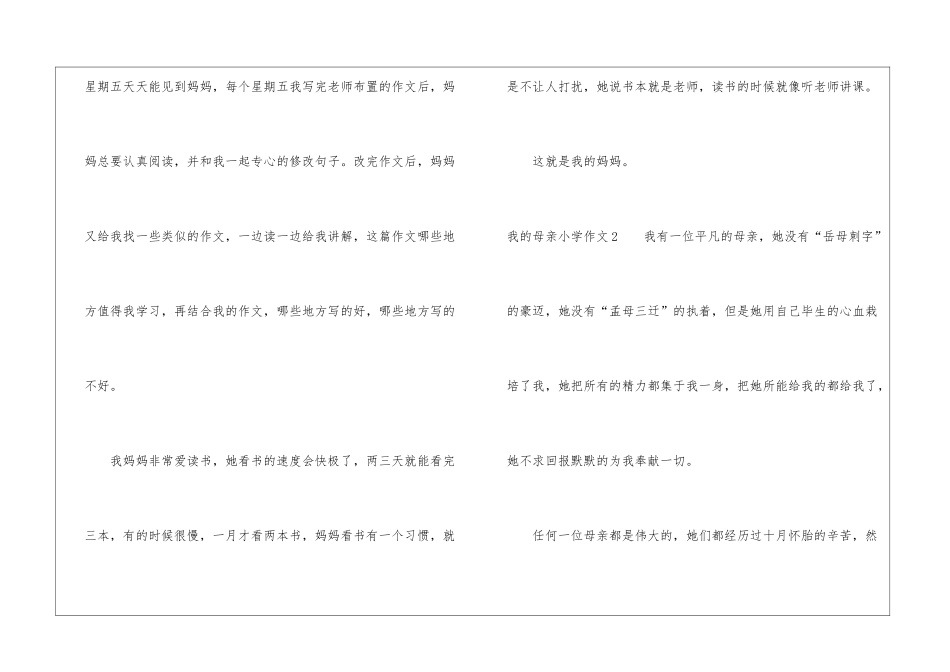 我的母亲小学作文_第2页