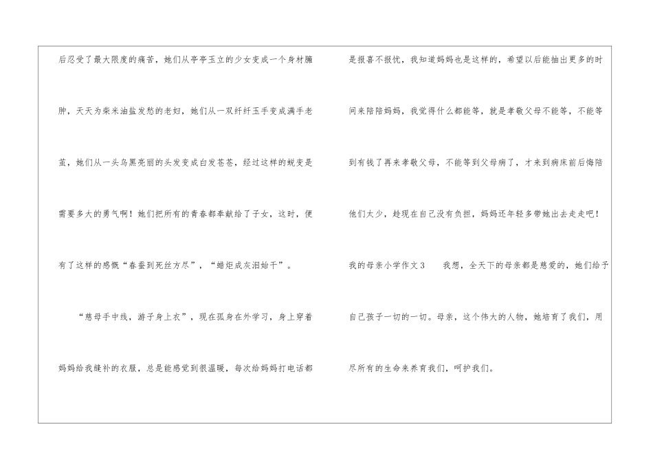 我的母亲小学作文_第3页