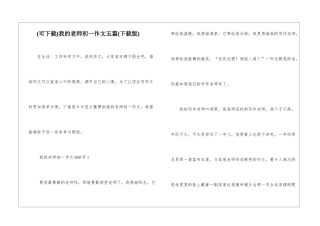 我的老师初一作文五篇