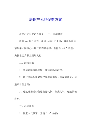 房地产元旦促销方案