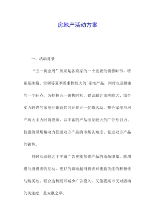 房地产活动方案