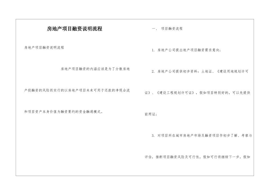 房地产项目融资说明流程_第1页