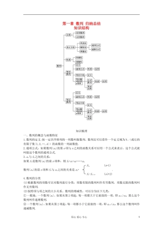 2012-2013学年高中数学 第一章 数列 归纳总结1学案 北师大版必修5