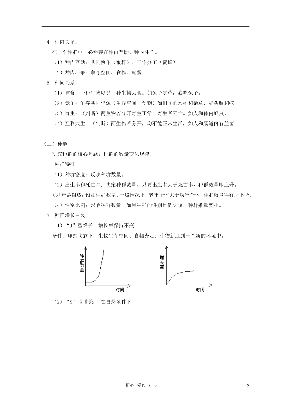 2012届高三生物 生态因素对生物的影响、种群的特征、群落的特征专题复习学案_第2页