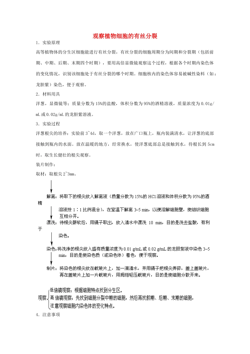 2012届高三生物二轮复习 观察植物细胞的有丝分裂教案2 人教版_第1页