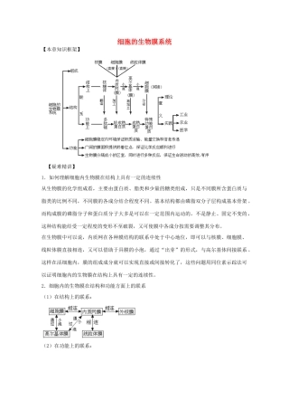 2012届高三生物二轮复习 细胞的生物膜系统教案 人教版