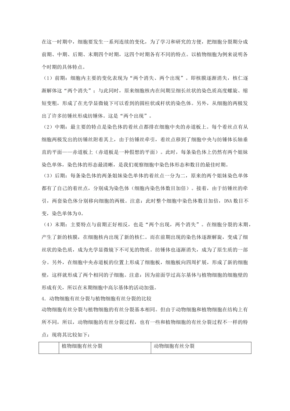 2012届高三生物二轮复习 细胞的增殖、分化、癌变和衰老教案 人教版_第2页