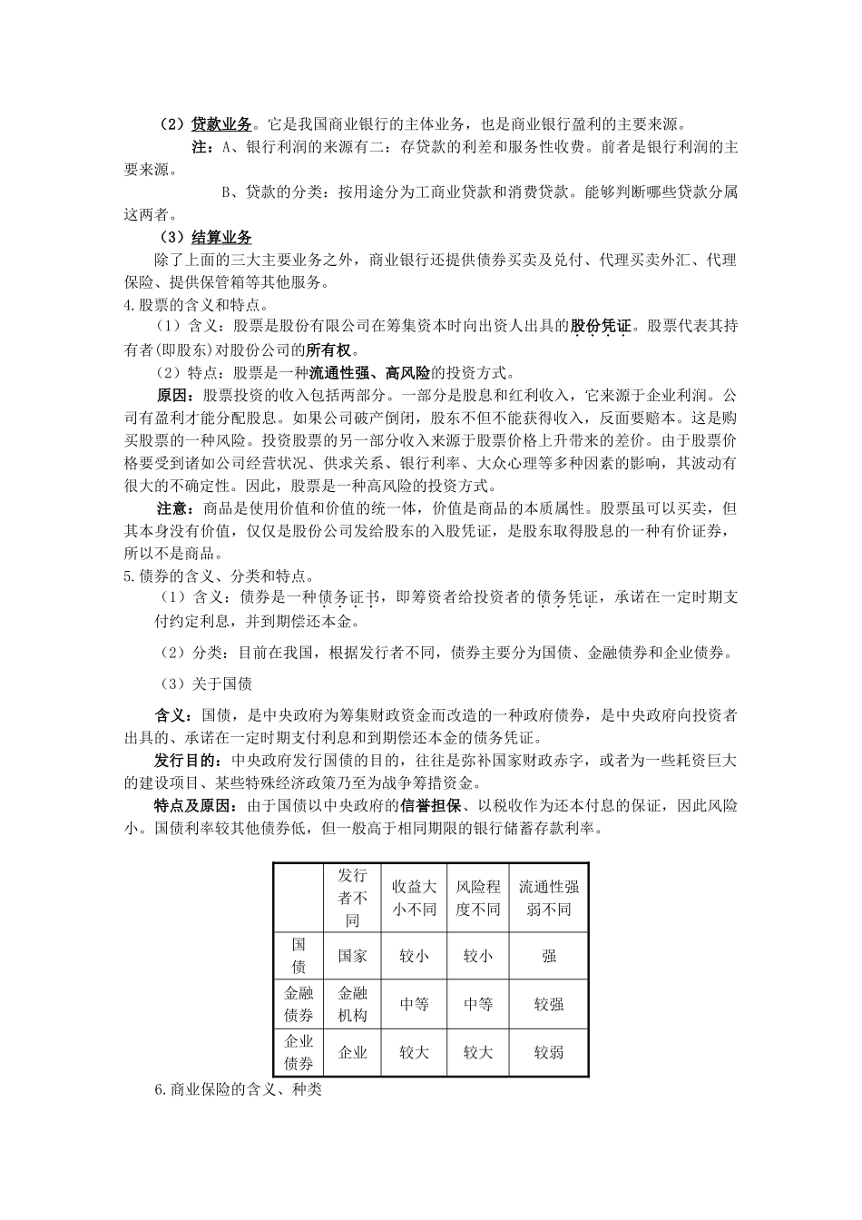 2012届高考政治 第6课 投资理财的选择 复习素材 新人教版必修1_第2页