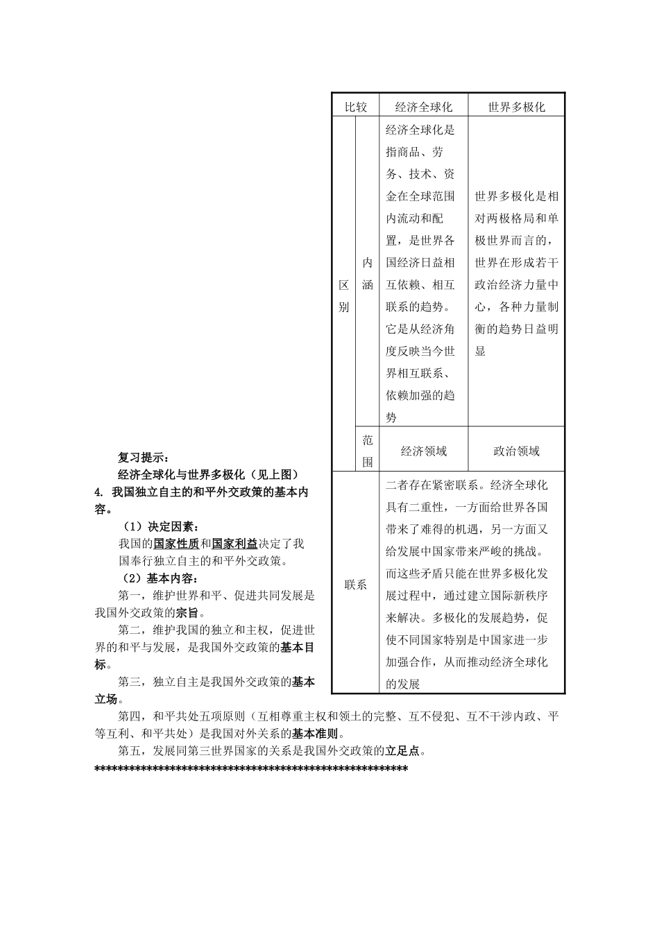 2012届高考政治 第9课 维护世界和平 促进共同发展 复习素材 新人教版必修2_第2页