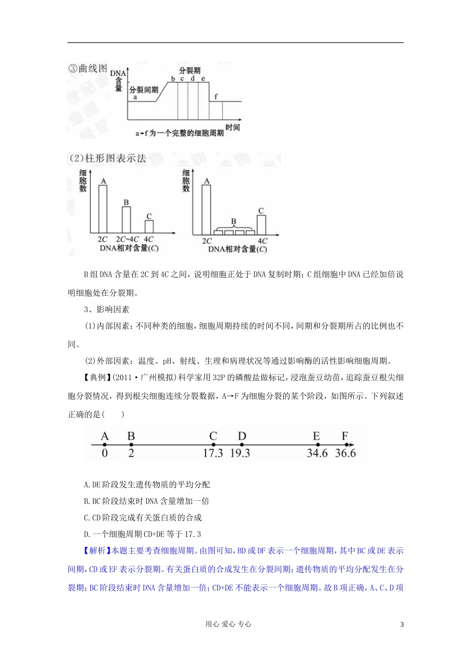 2012届高三生物一轮复习 6.1 细胞的增殖精品学案 新人教版必修1_第3页