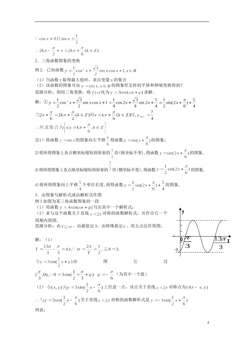 2012届高考数学一轮复习 5.3 三角函数的图像教案 新课标_第2页