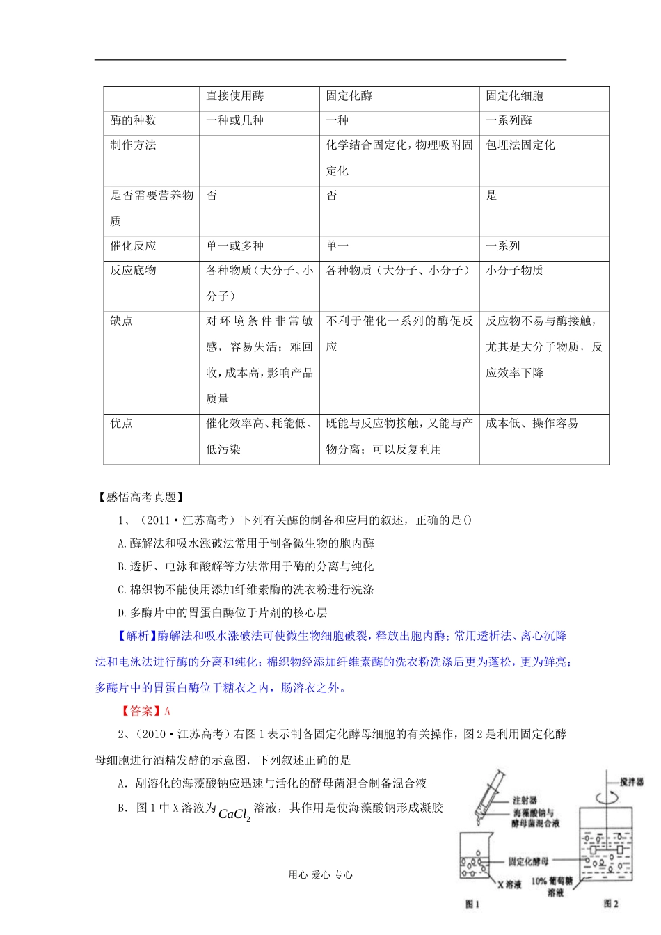2012届高三生物一轮复习 专题4 酶的研究与应用精品学案 新人教版选修1_第3页