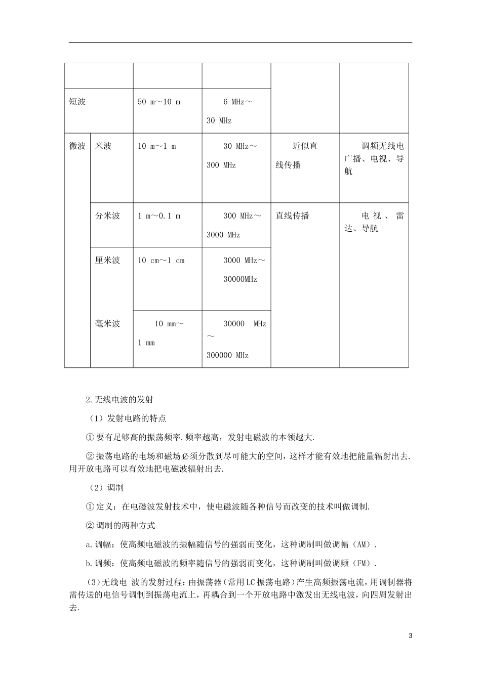 2012届高三物理第一轮复习 电磁场和电磁波学案 新人教版_第3页