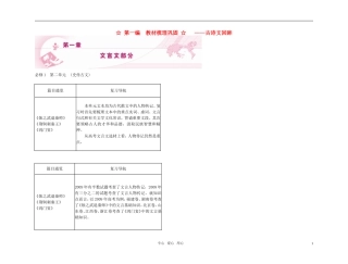 2011高考语文总复习 特级教师指导复习文言文 史传古文15全部学案 必修1