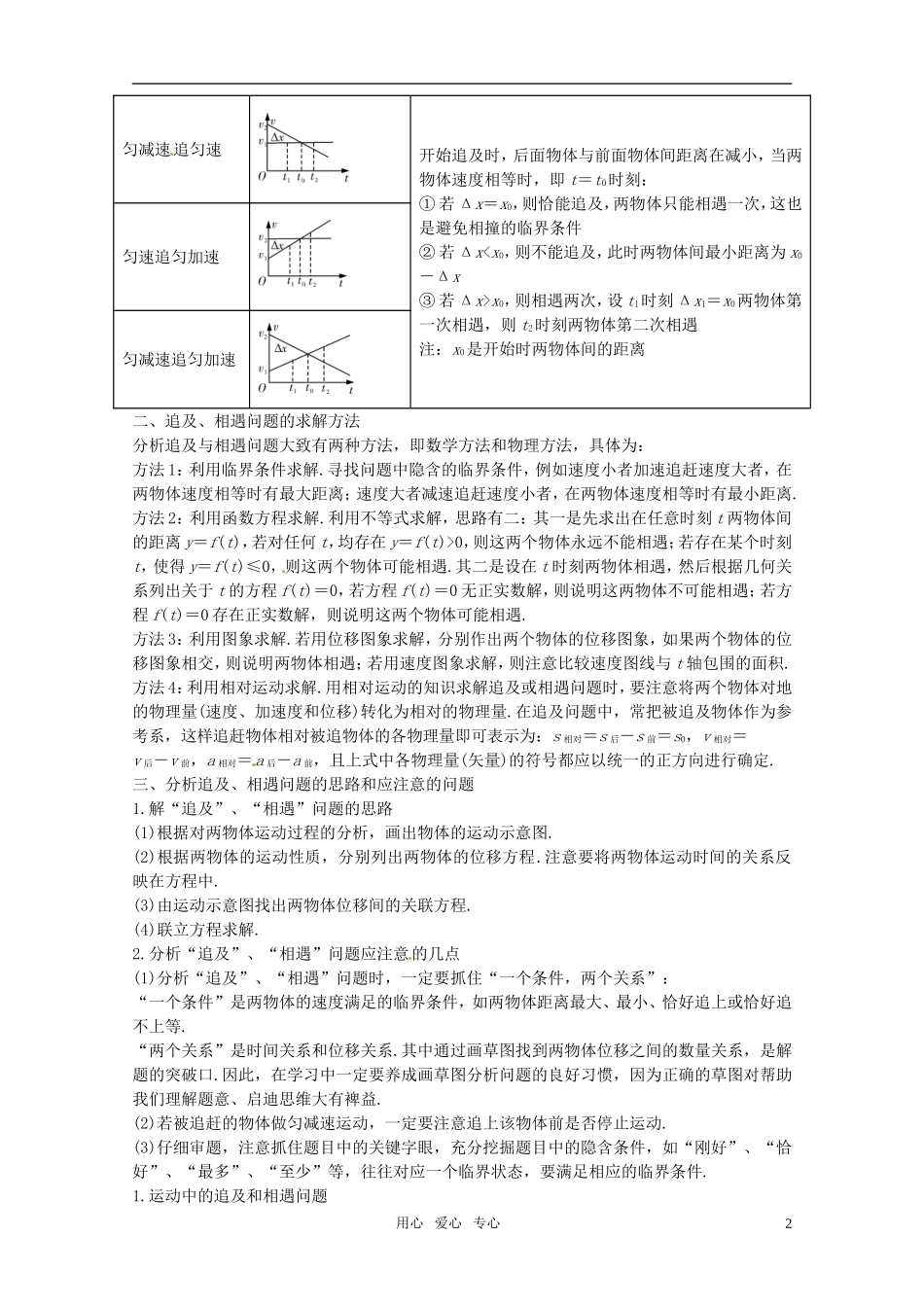 2012届高考物理一轮复习 1.5追及与相遇问题学案_第2页