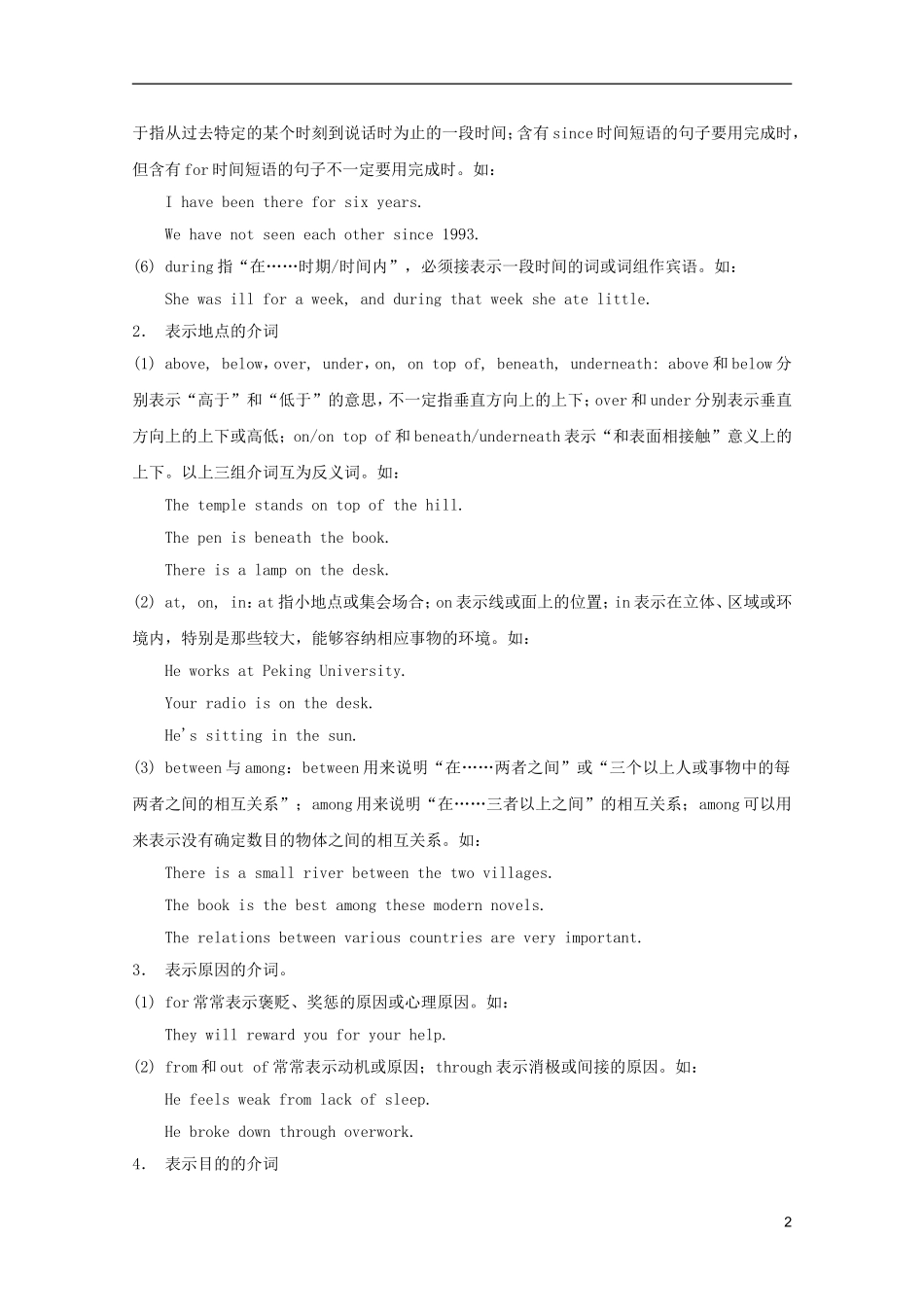 2012届高考英语 专题五 介词精品学案_第2页