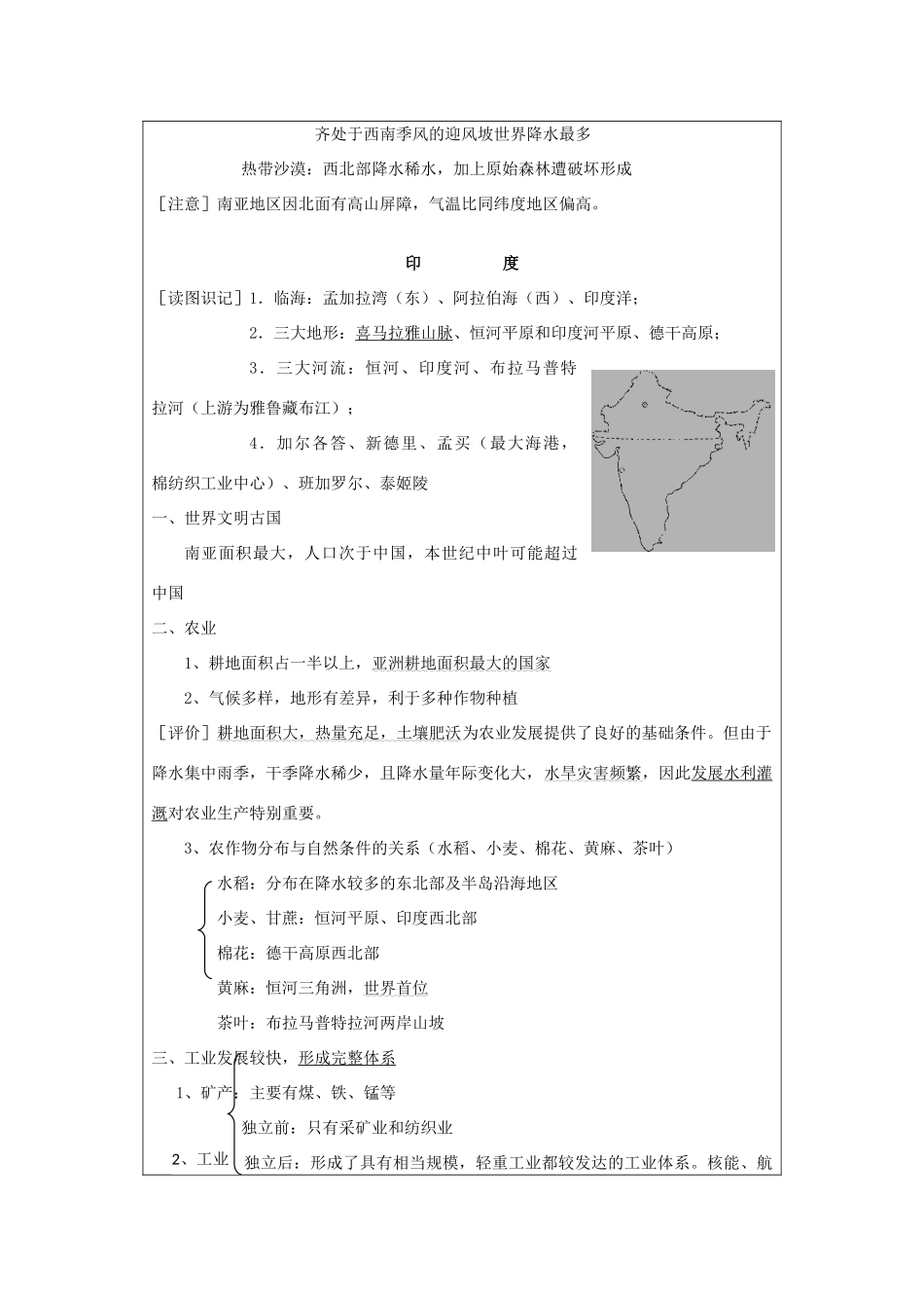 2012年高中地理 2.5 南亚和中亚学案 鲁科版选修2_第2页