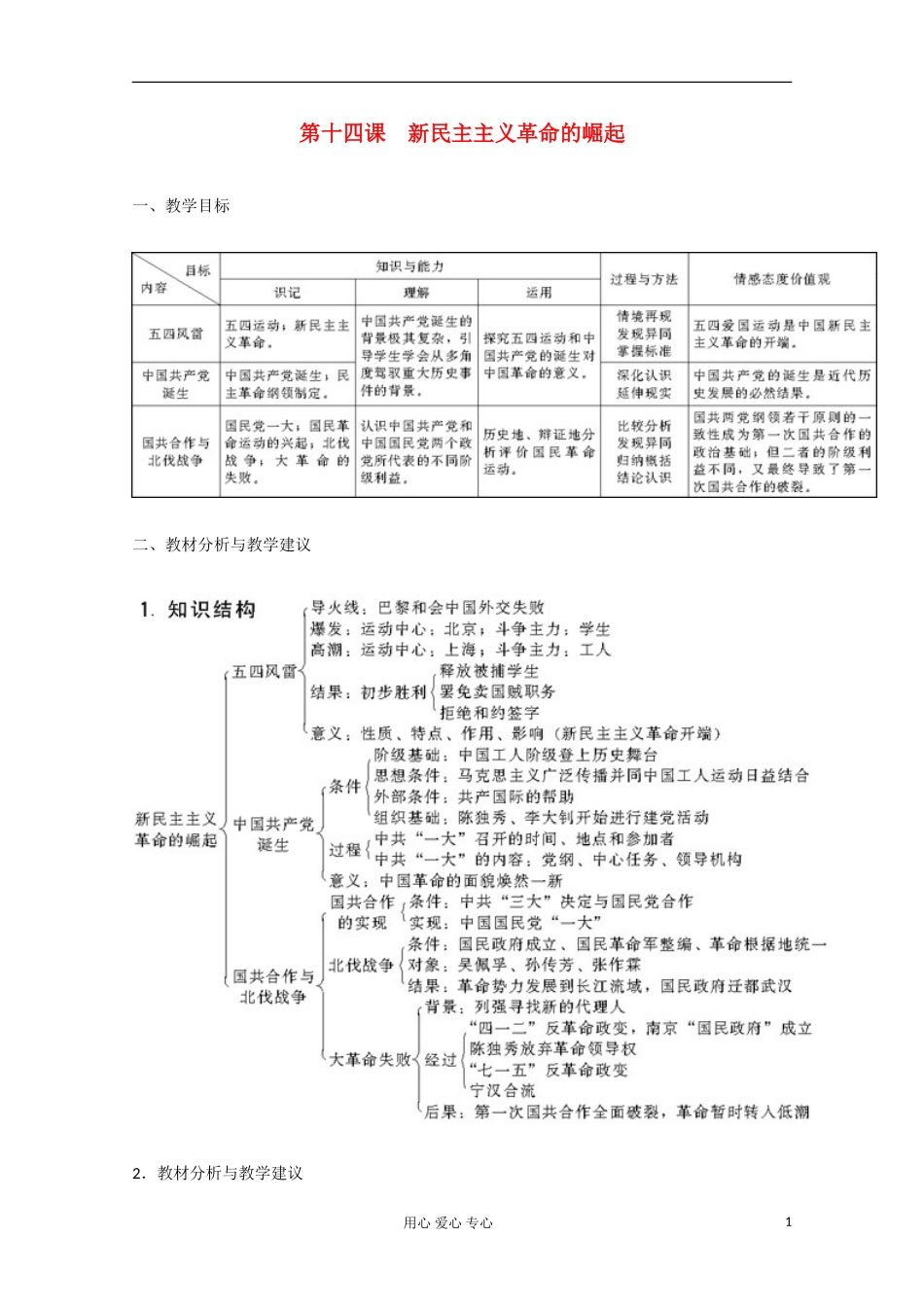 2012届高中历史 4.5《新民主主义革命的崛起》教案 新人教版必修1_第1页