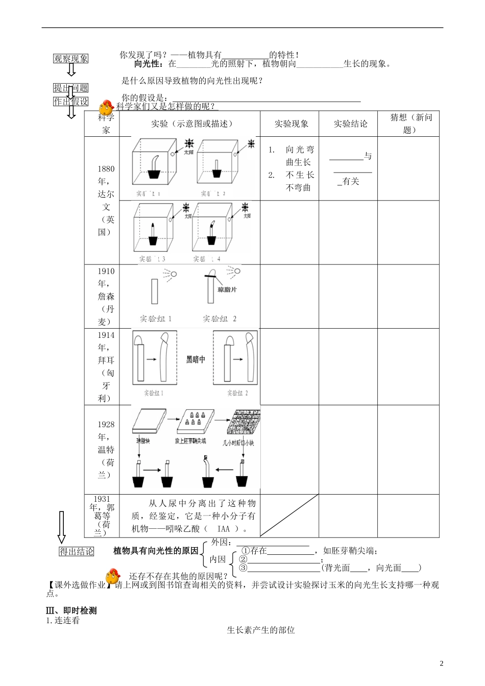 2012-2013学年广东省广州市高中生物 3.1植物生长素的发现1导学案 新人教版_第2页