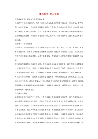 2012年高中优秀阅读材料励志篇（四） 鹰击长空 我心飞翔