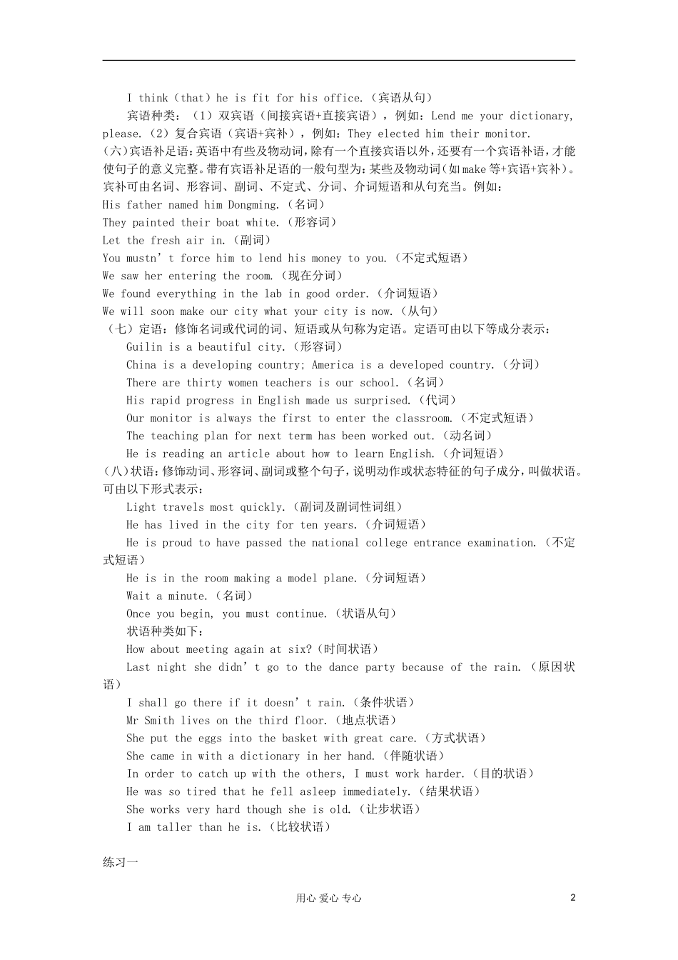 2012届高考英语二轮 语法复习（句子种类）学案_第2页