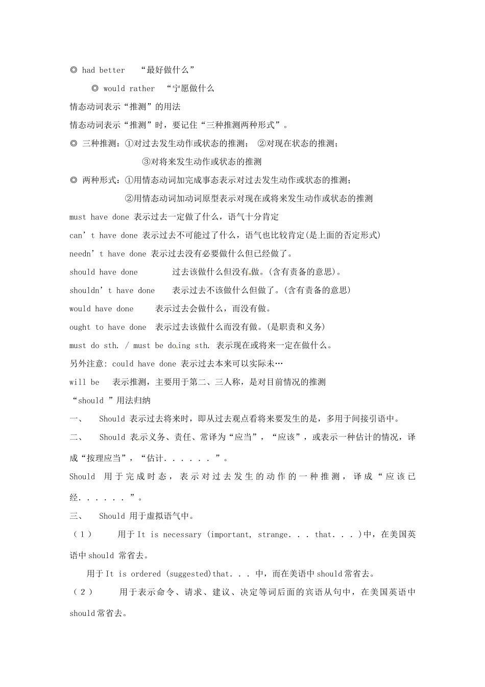 2012届高考英语二轮专题总复习 语法精选讲义第三部分 情态动词_第2页