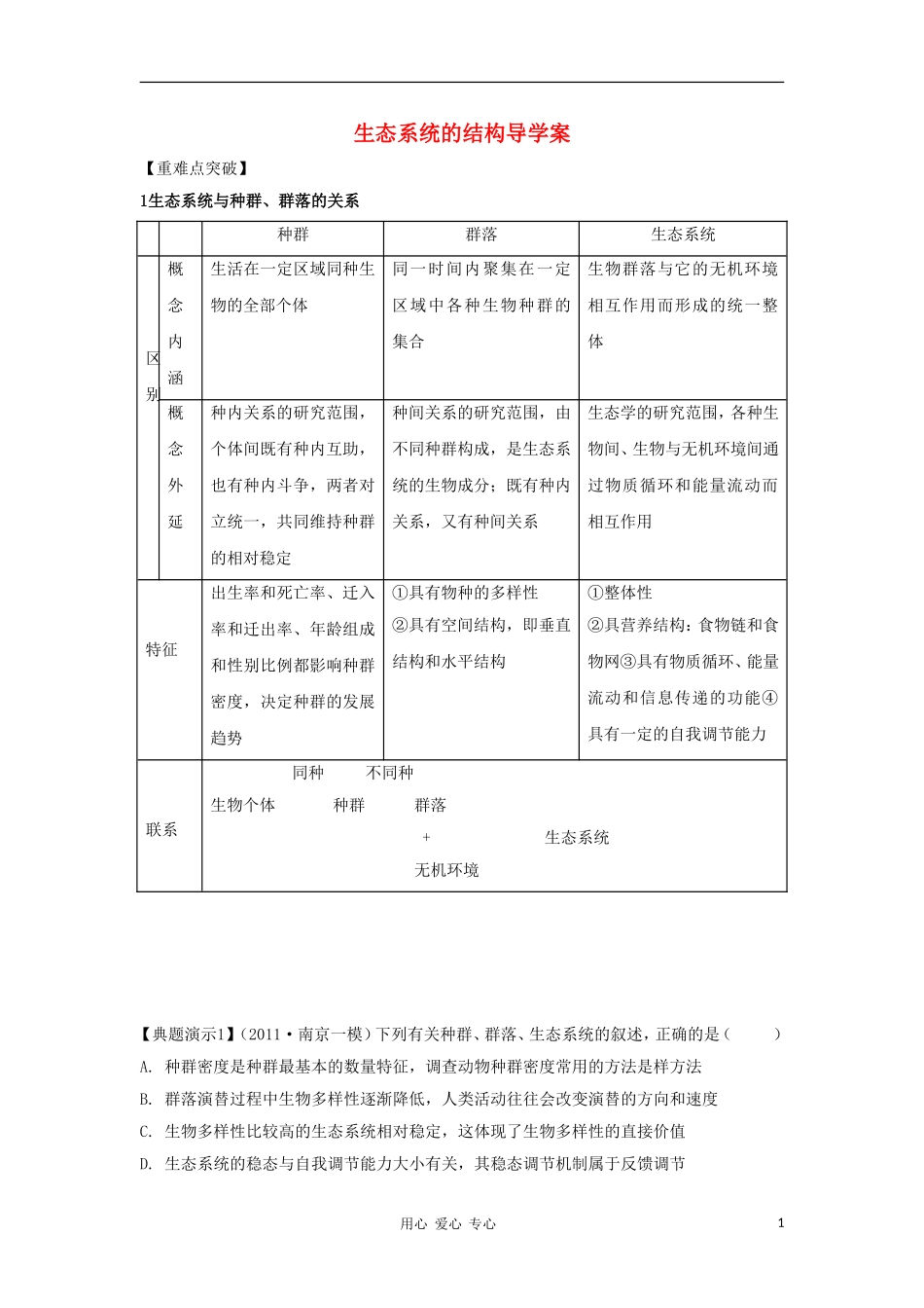 2012高三生物一轮复习 生态系统的结构导学案 新人教版_第1页