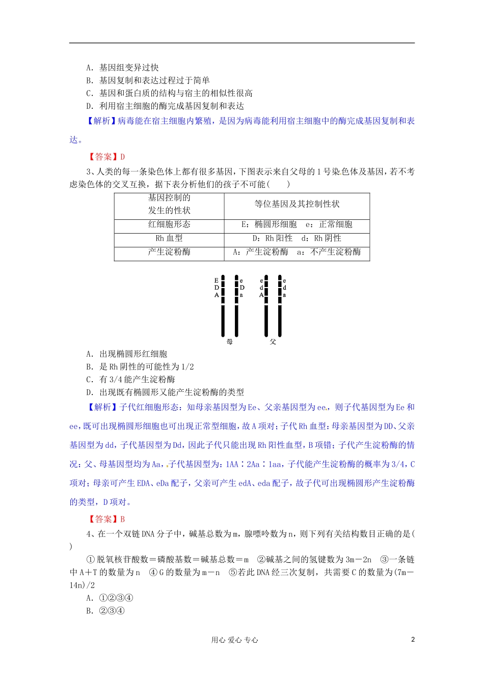 2012版高考生物一轮 第4章 基因的表达（单元复习）精品复习学案 必修2_第2页