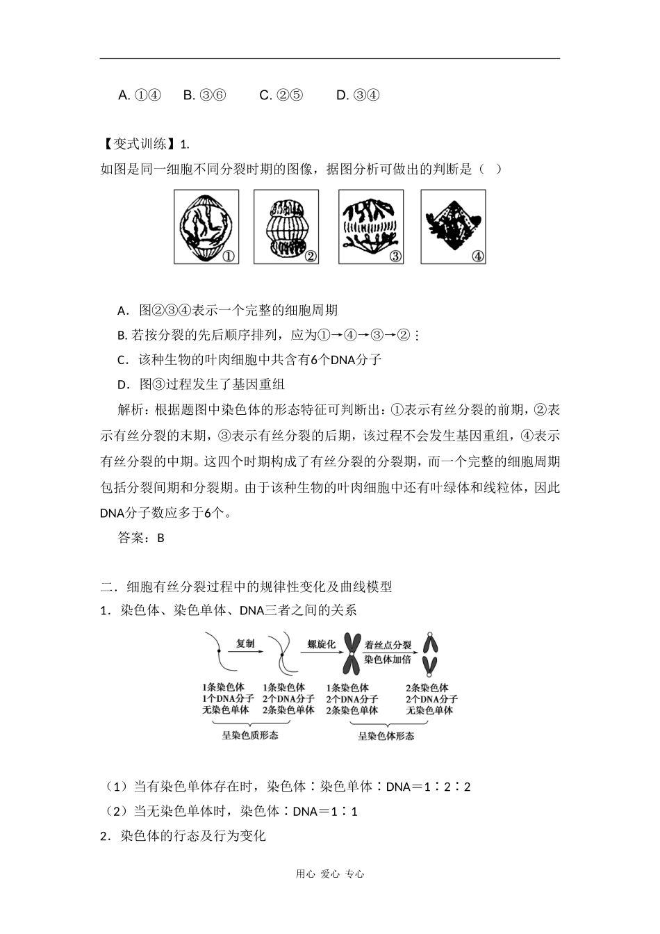 2012高三生物一轮复习 细胞增殖导学案 新人教版_第2页