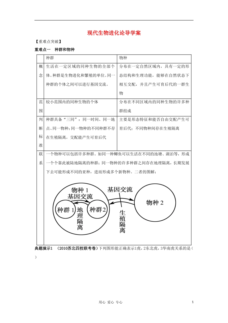 2012高三生物一轮复习 现代生物进化论导学案 新人教版_第1页