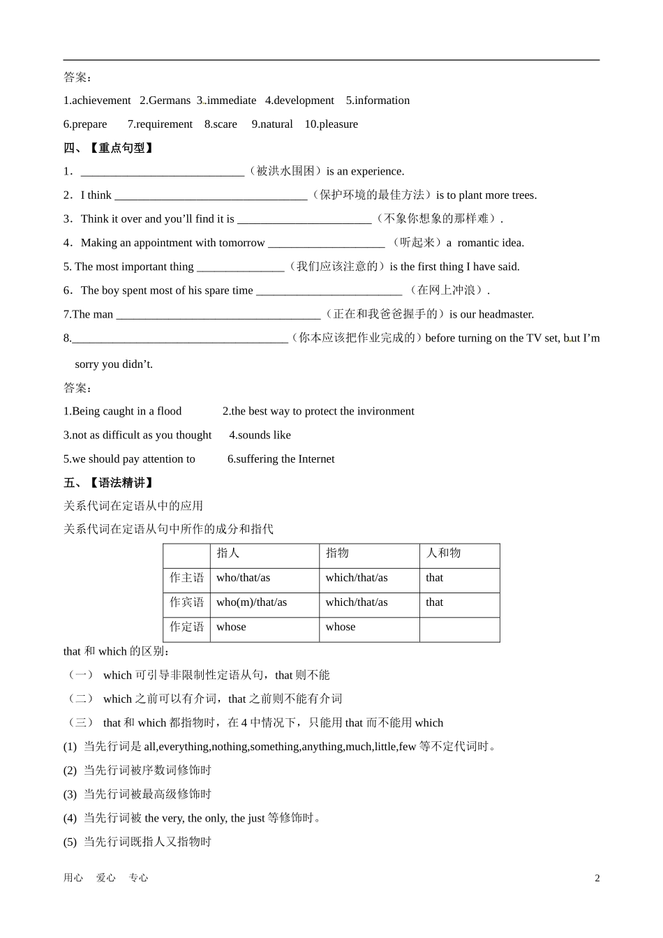 2012版高考英语一轮复习 Unit1 School life精品学案 译林牛津版必修1_第2页