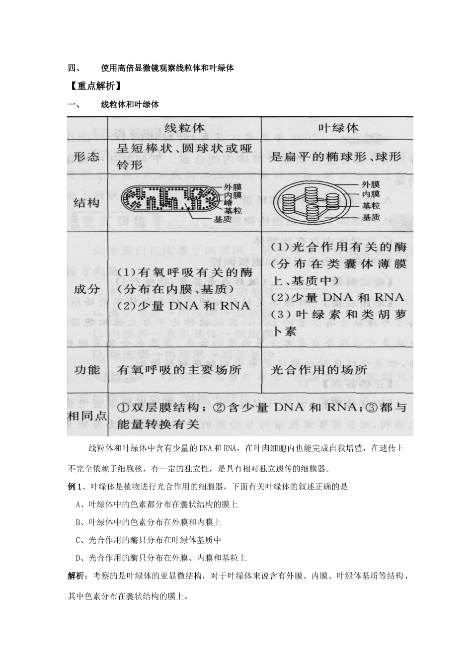 2012高三生物总复习 第6讲细胞质的结构和功能教案_第2页