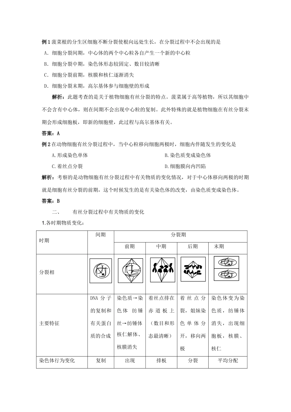 2012高三生物总复习 第13讲 细胞的增殖教案_第3页