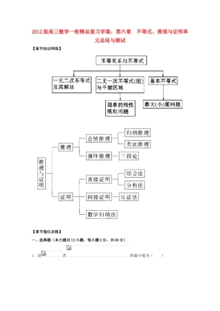 2012版高三数学一轮 第6章 单元总结与测试精品复习学案