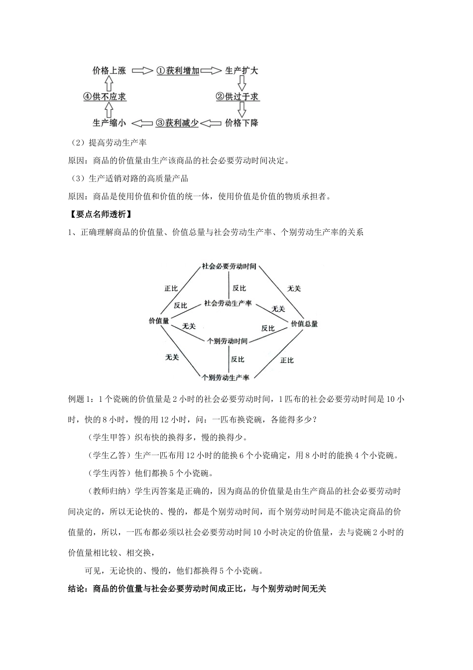 2012版高三政治一轮复习 1.2 多变的价格精品学案 必修1_第3页