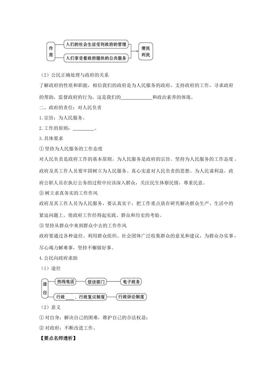 2012版高三政治一轮复习 2.3 我国政府是人民的政府精品学案 必修2_第2页
