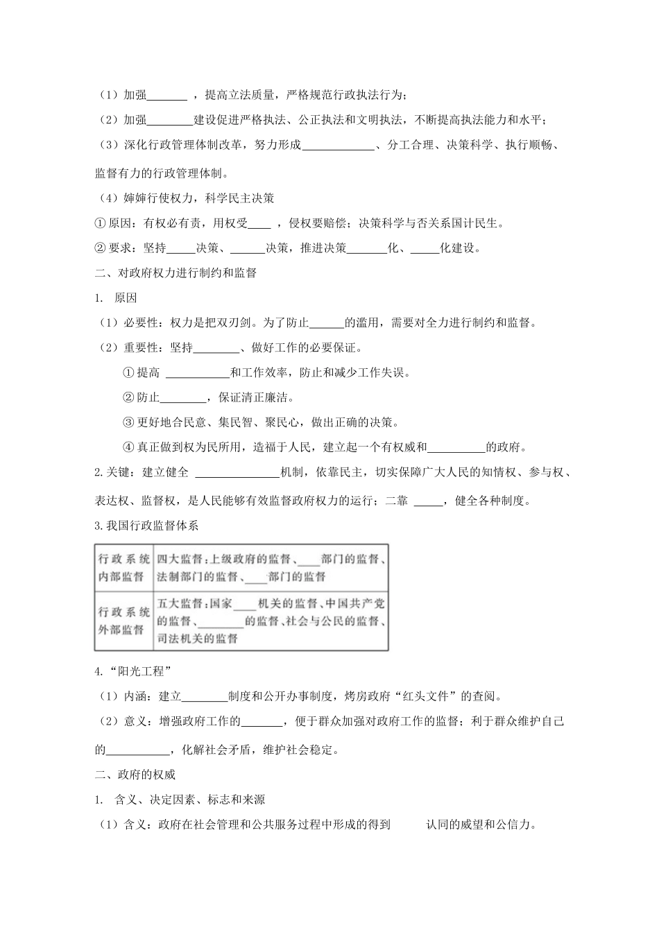 2012版高三政治一轮复习 2.4 我国政府受人民监督精品学案 必修2_第2页