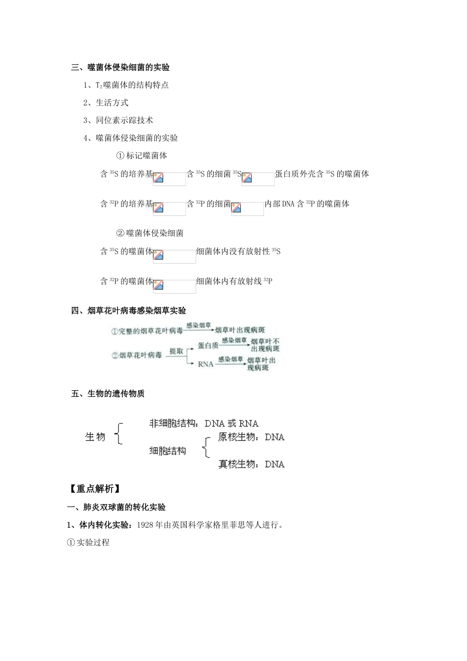 2012高三生物总复习 第20讲DNA是主要的遗传物质教案_第2页