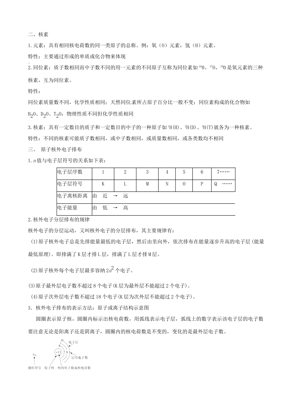 2012版高中化学一轮复习 51 原子结构 原子核外电子排布精品学案 新人教版必修2_第3页