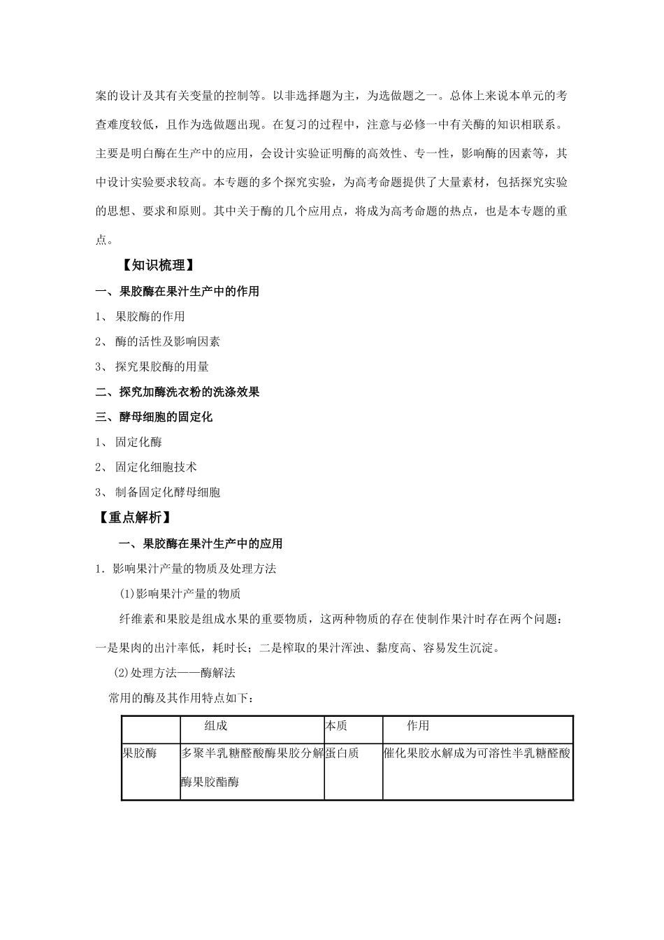 2012高三生物总复习 第41讲酶的研究与应用教案_第2页