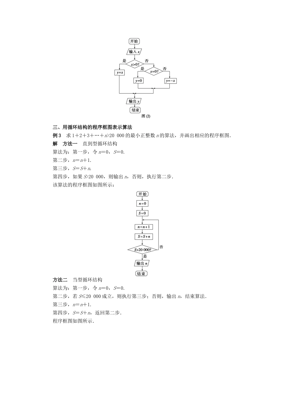 2012高一数学 1.1.2程序框图与算法的基本逻辑结构学案 新人教A版必修3_第3页
