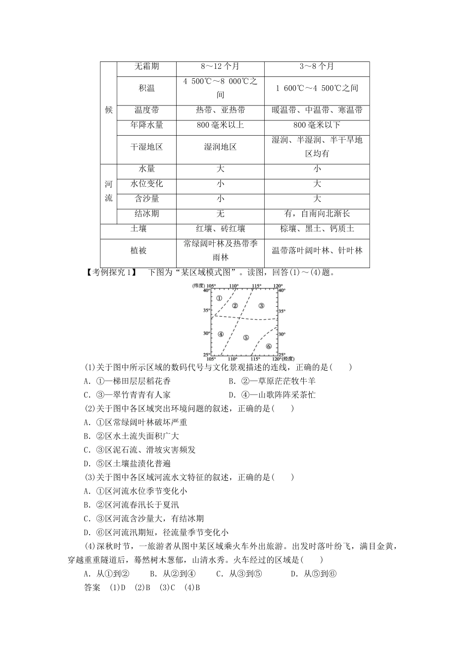2012高中地理 1.3 区域发展差异 第2课时 南方与北方及西部大开发学案 湘教版必修3_第3页