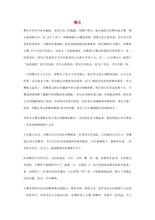 2012年高中语文优秀阅读材料励志篇（三）鹰志素材