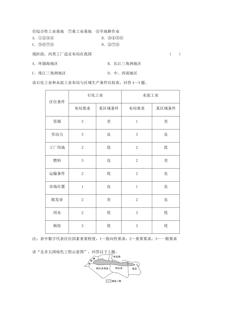 2012年高考地理专题复习 典题精练学案29_第3页
