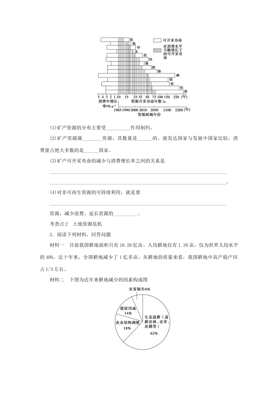 2012高中地理 2.1 资源问题及其表现学案 鲁教版选修6_第2页